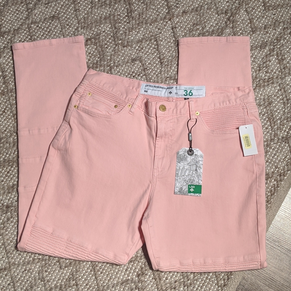 🌸 SOLD 🌸LRG men's pink Moto jeans, 36 waist - Picture 2 of 7